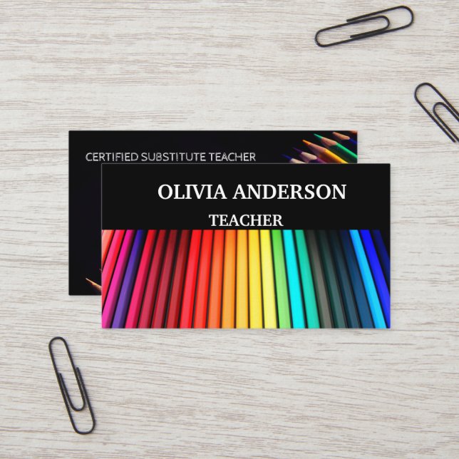 Teacher | Tutor  Business Cards (Front/Back In Situ)