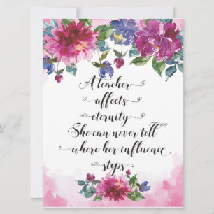 Teacher Typography Back to school Retirement Gift Card