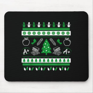 Teacher Ugly Christmas Sweater Instructor Elementa Mouse Pad