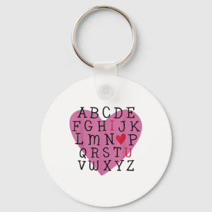 Teacher Valentine I Love U Alphabet I Love You I H Keychain