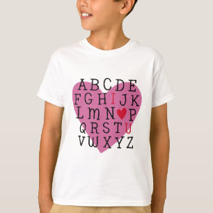 Teacher Valentine I Love U Alphabet I Love You I H T-Shirt