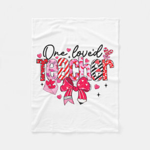 Teacher Valentine Loved Teacher Valentine's Day Co Fleece Blanket