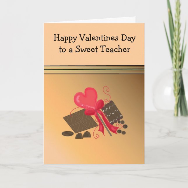 Teacher Valentines Day Design Holiday Card (Front)