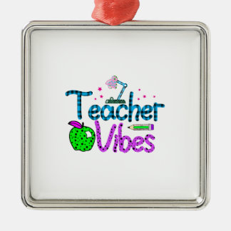 Teacher Vibes Metal Ornament