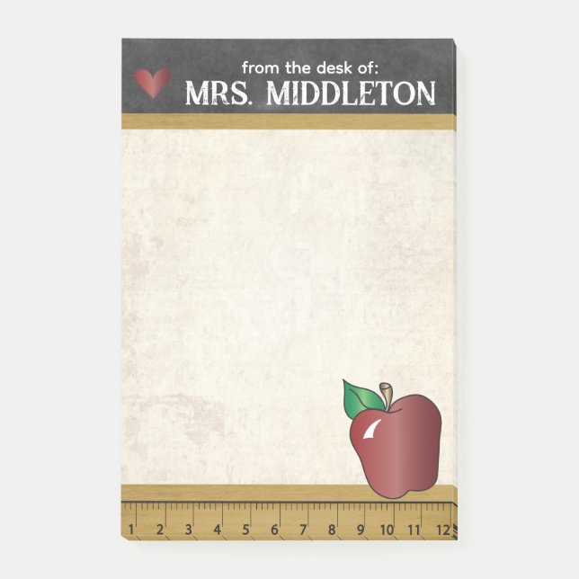 Teacher | Vintage Style  Post-it Notes (Front)
