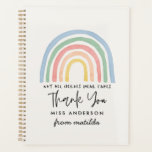 Teacher watercolor rainbow cute modern planner<br><div class="desc">Teacher watercolor rainbow cute modern gift from student personalized sign.</div>