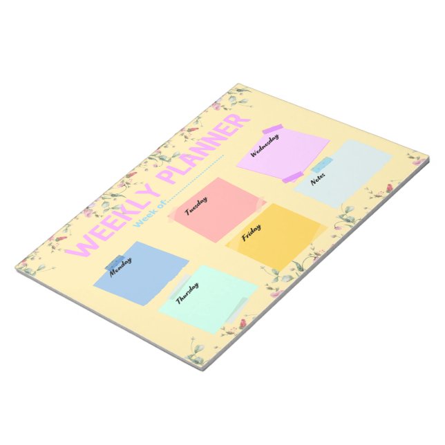 Teacher weekly planner back to school notepad (Angled)