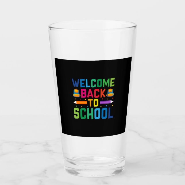 Teacher Welcome Back To School Glass (Front)