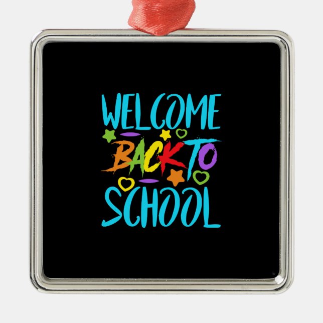 Teacher Welcome Back To School Metal Ornament (Front)