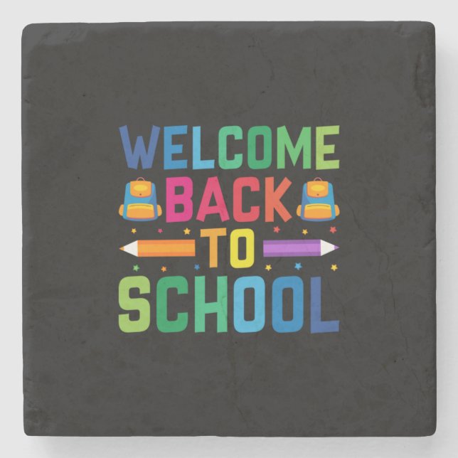 Teacher Welcome Back To School Stone Coaster (Front)
