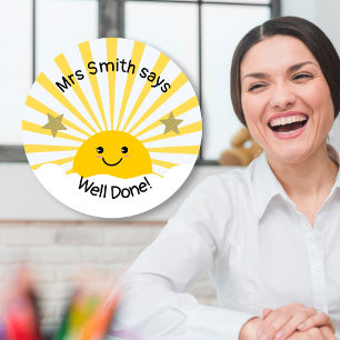 Teacher well done! classic round sticker