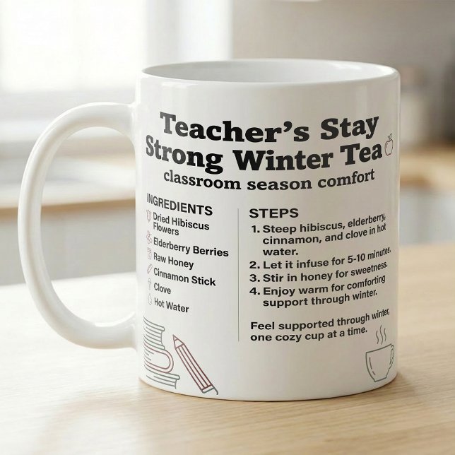 Teacher Winter Tea Recipe For Long Days Coffee Mug (Creator Uploaded)