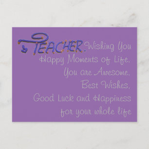 Teacher Wishing You Happy Moments Postcard