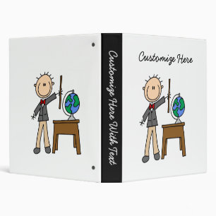 Teacher With Globe Binder