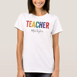 Teacher with Name Back to School T-Shirt