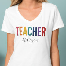 Teacher with Name Back to School T-Shirt