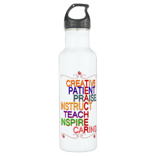 Teacher Word Cloud Bottl school picture 710 Ml Water Bottle