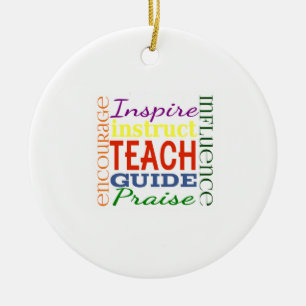 Teacher Word Picture Teachers School Kids Ceramic Ornament