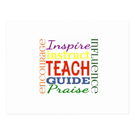 Teacher Word Picture Teachers School Kids Postcard