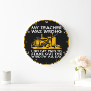 Teacher Wrong: Paid To Stare Window Large Clock