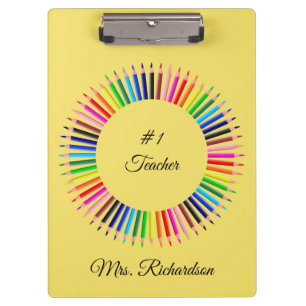 Teacher Yellow Personalized Clipboard