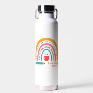#Teacherlife Rainbow Personalized Teacher's Water Bottle