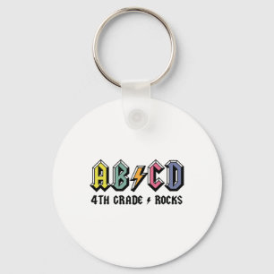 Teachers Abcd Rock 4th Grade Rocks Ck To School  Keychain