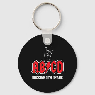 Teachers Abcd Rock 5th Grade Rocks Byck To School  Keychain