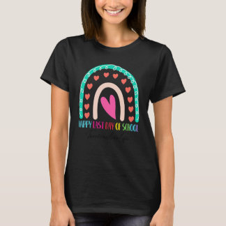 Teachers Aide Happy Last Day School Rainbow T-Shirt