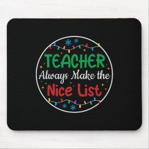 Teachers Always Make The Nice List Funny Christmas Mouse Pad