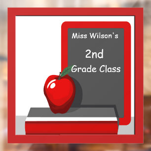 Teachers Apple Chalkboard Classroom Custom Window Cling