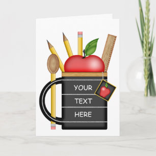 Teacher's Apple Custom Blackboard Mug Card