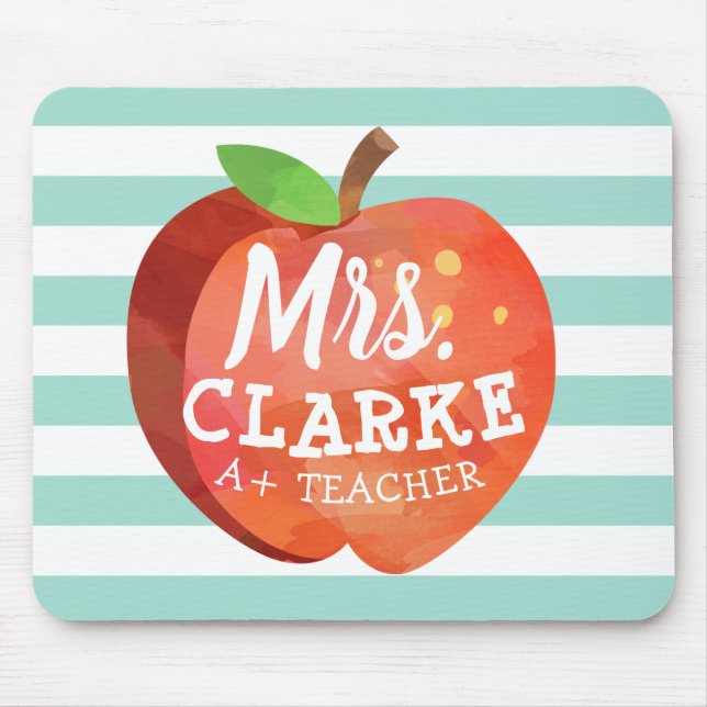 Teacher's Apple | Custom Name Mouse Pad (Front)