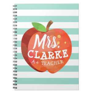 Teacher's Apple Custom Name Notebook