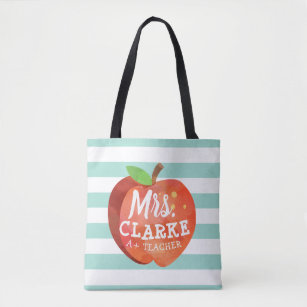 Teacher's Apple | Custom Name Tote Bag