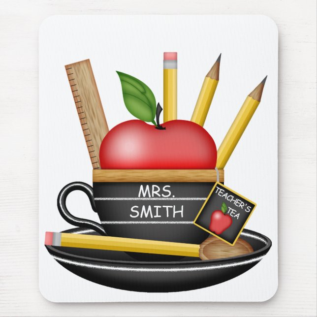 Teacher's Apple Custom Teacup Mouse Pad (Front)