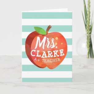Teacher's Apple Customized Name Card