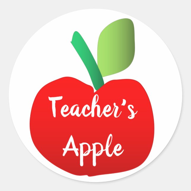 Teacher's Apple Encouragement Sticker (Front)