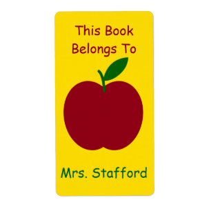 Teacher's Apple Personalized Book Plates