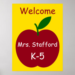 Teacher's Apple Personalized Welcome Poster