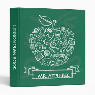 Teachers Apple School Doodles Binder
