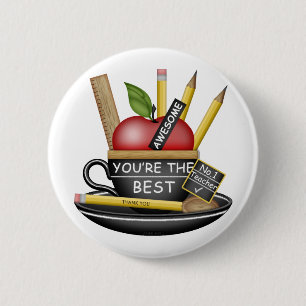 Teacher's Apple Teacup 2 Inch Round Button