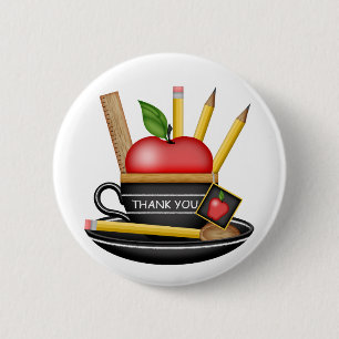 Teacher's Apple Teacup Custom Button