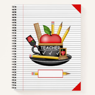 Teacher's Apple Teacup Large Notebook
