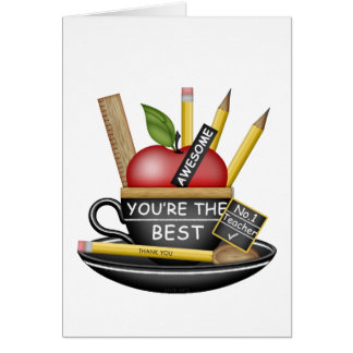 Teacher's Apple Teacup Thank You Card