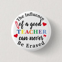 Teacher's Appreciation Memorial Button Pin 