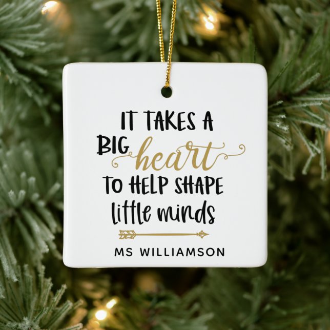 Teacher's Appreciation Personalized Christmas Ceramic Ornament (Tree)