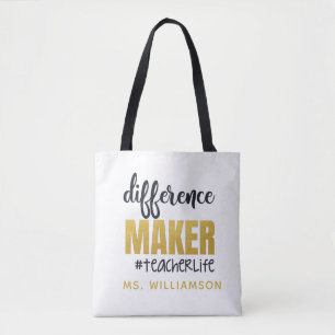 Teacher's Appreciation Personalized Tote Bag Gift