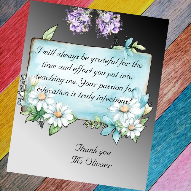 Teacher's apprecition Thanks card  (Creator Uploaded)