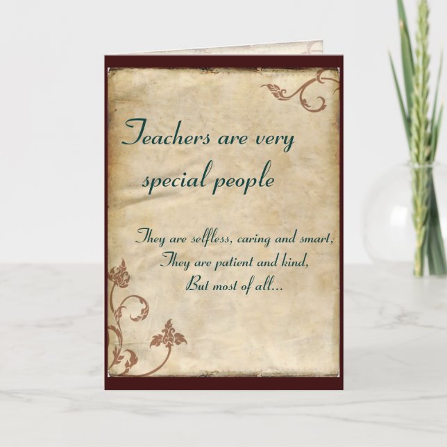 Teachers are Special Thank You Card (Front)